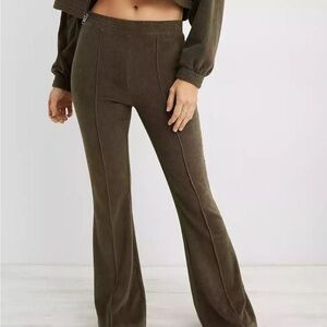 aerie groove on rib velour flare pants